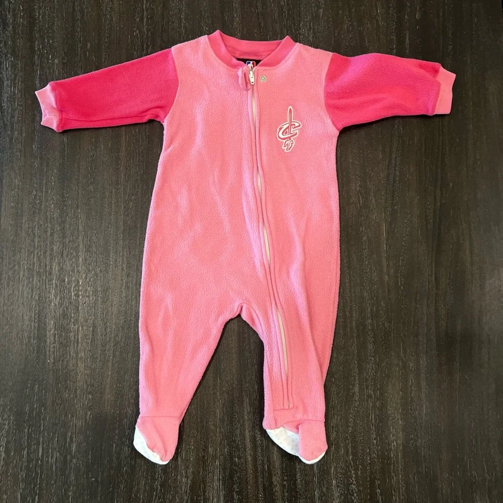 Cleveland Cavalier’s PJs Pink Kids One Piece 0/3 months